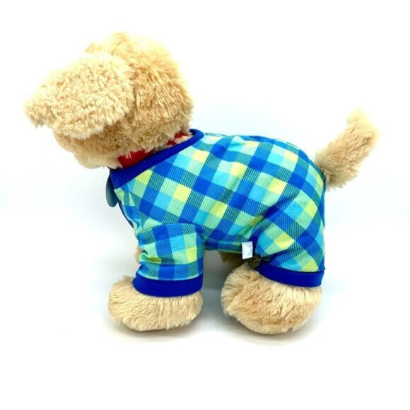 Build-A-Bear Promise Pets Golden Retriever Plush Dog w Buffalo Plaid Sleeper - Picture 5 of 9